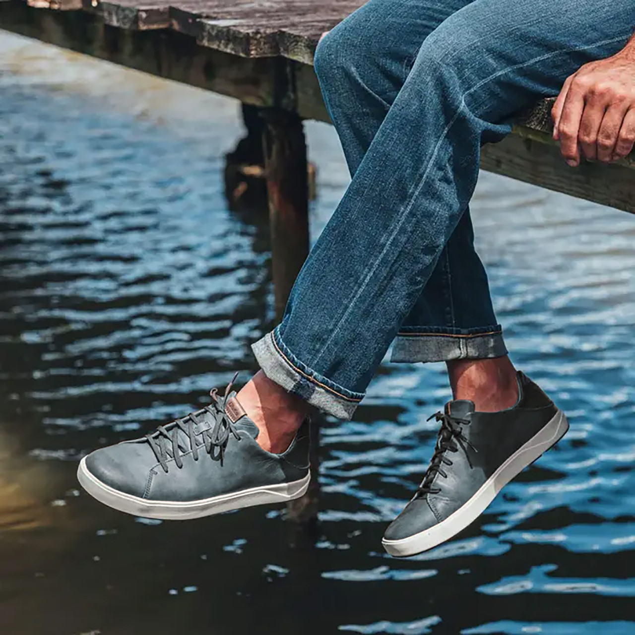 OluKai Lae‘ahi Li ‘Ili Herren Sneaker – Wasserdichtes Vollnarbenleder, Hawaiianisches Design, Bequem Für Alltag & Abenteuer