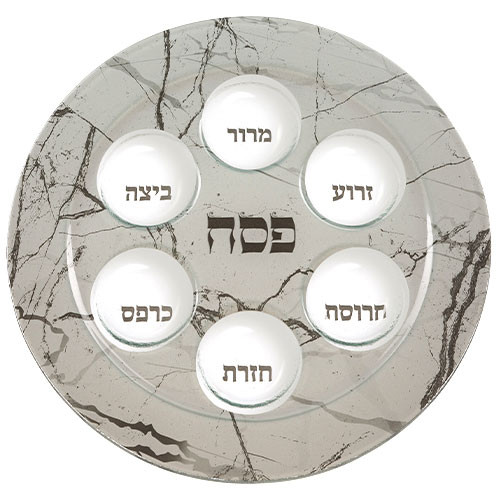 Glass Round Seder Plate Your Holy Land Store