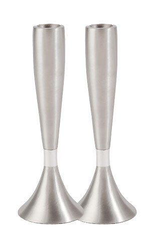 Anodized Aluminum Modern Shabbat Candlesticks Your Holy Land Store