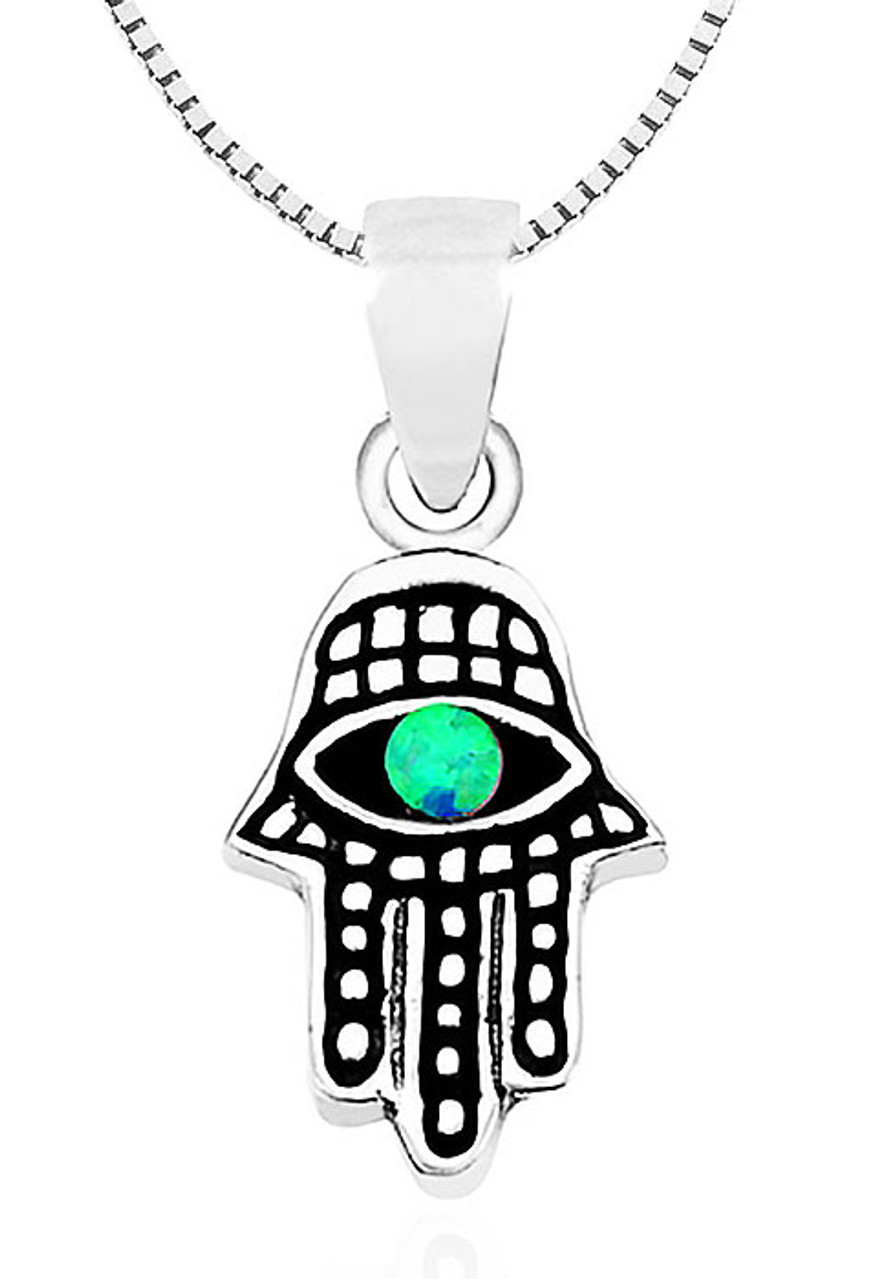 Blue Evil Eyes Pendant Necklaces Fatima Hamsa Hand Lucky Charms Stainless  Steel Free Shipping Collars Couple Beads Stone Jewelry