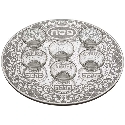 Passover Seder Plate - Floral Design - Your Holy Land Store