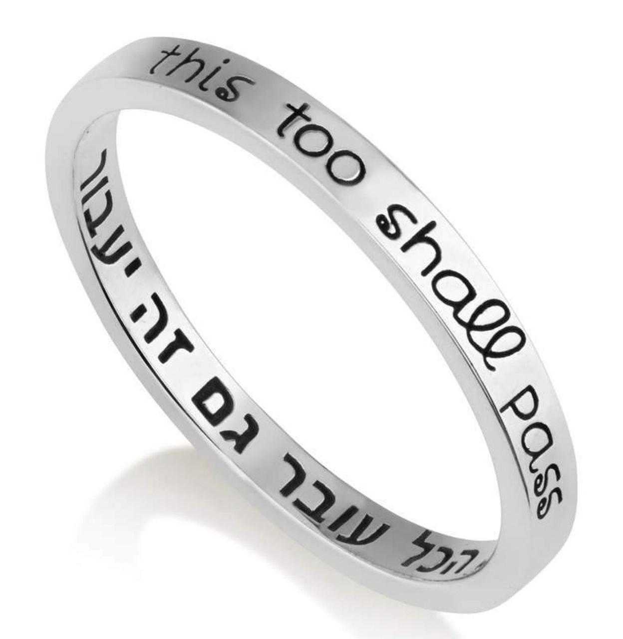 Petite Size This Too Shall Pass Sterling Silver Mantra Ring – Buddha Groove