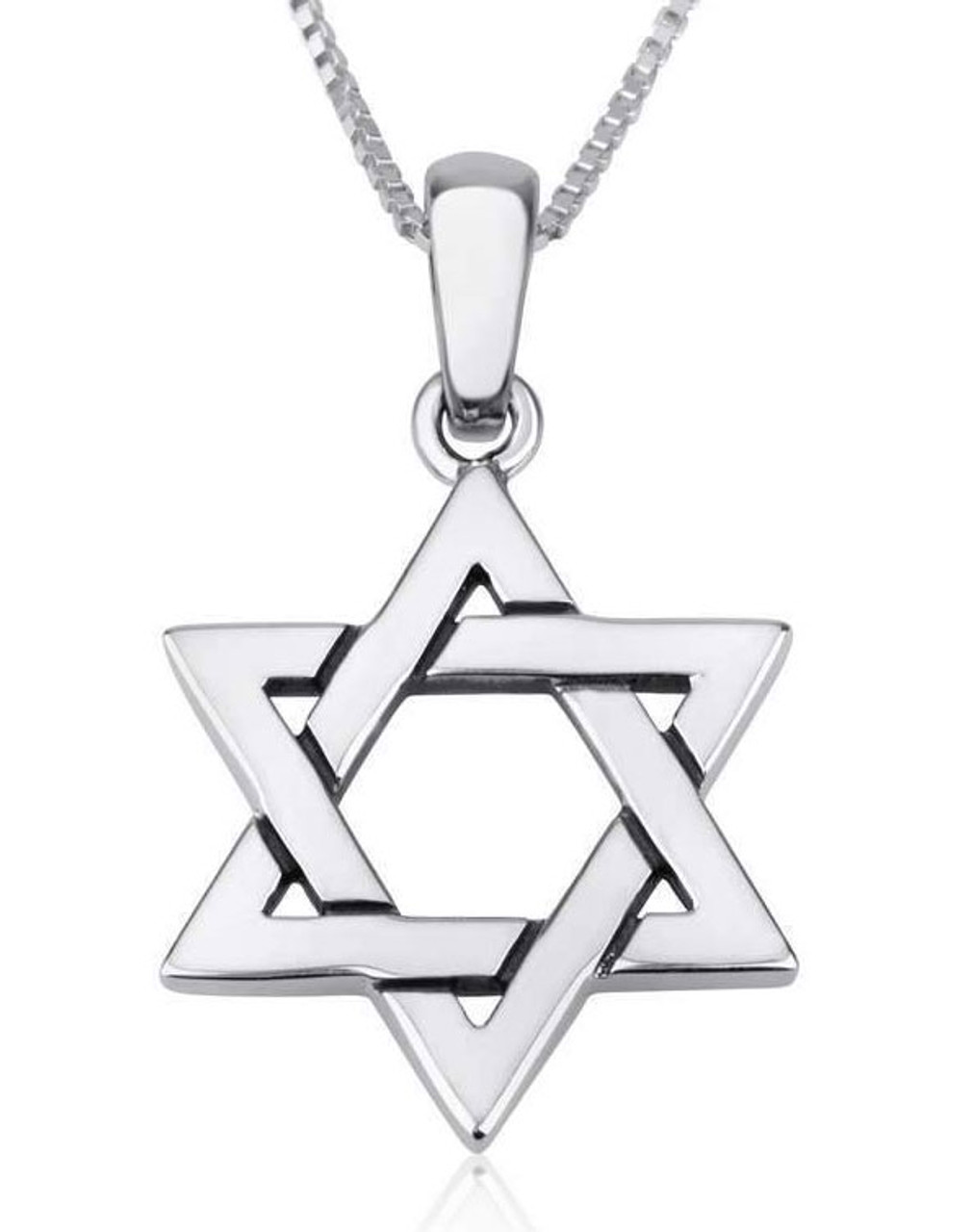 Sterling Silver Interlocked Star of David Necklace