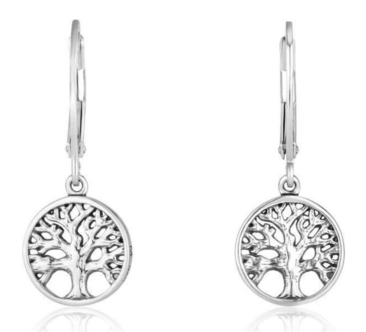 925 Sterling Silver Tree of Life Earrings