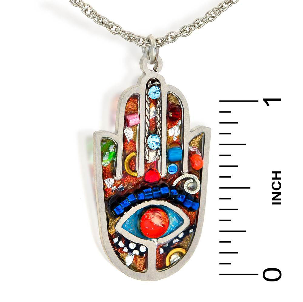 Multicolor Hamsa Necklace Your Holy Land Store