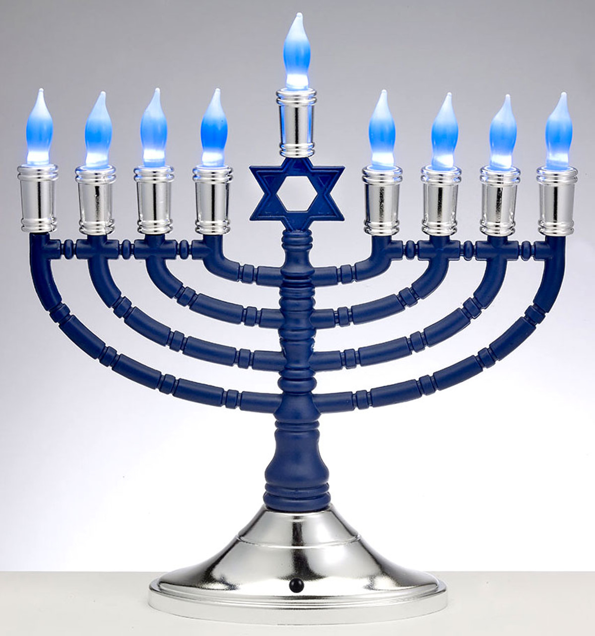 LED Premium Blue  Silver Electric Hanukkah Menorah Your Holy Land Store