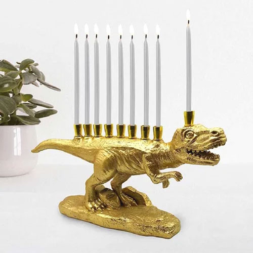 TRex Dinosaur Hanukkah Menorah Your Holy Land Store