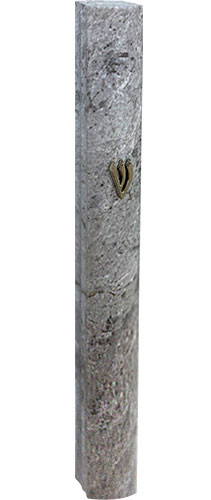 Aluminum Mezuzah Case Gray Marble Pattern Your Holy Land Store