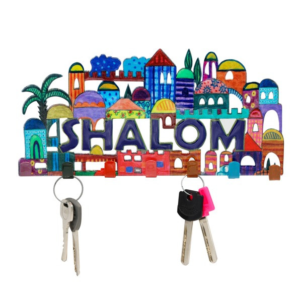 Jerusalem Shalom Key Holder Wall Hanging - Your Holy Land Store