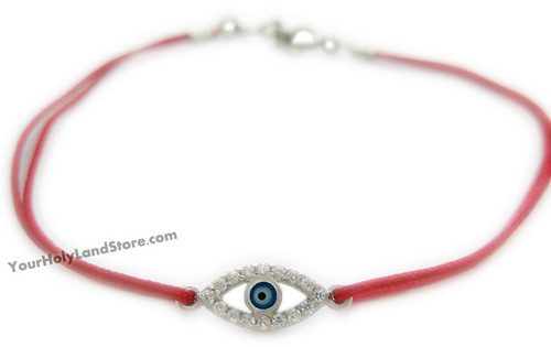 Red String Kabbalah Bracelet with Zircon Evil Eye Charm Red String Kabbalah Bracelet with Zircon Evil Eye Charm