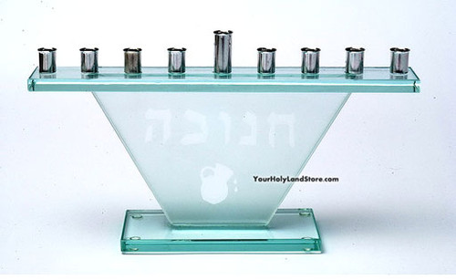 Hanukkah Glass Menorah