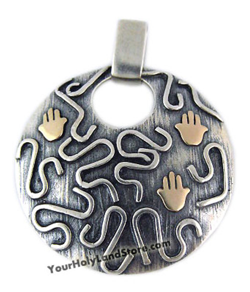 Unique Pendant with 3 Hamsa Protection Hands