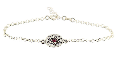 Sterling Silver Bracelet with Star of David Sterling Silver Bracelet with Star of David