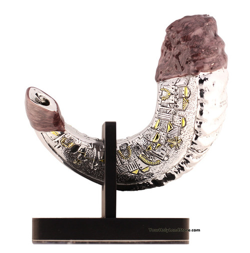 Rams Horn Shofar on Stand