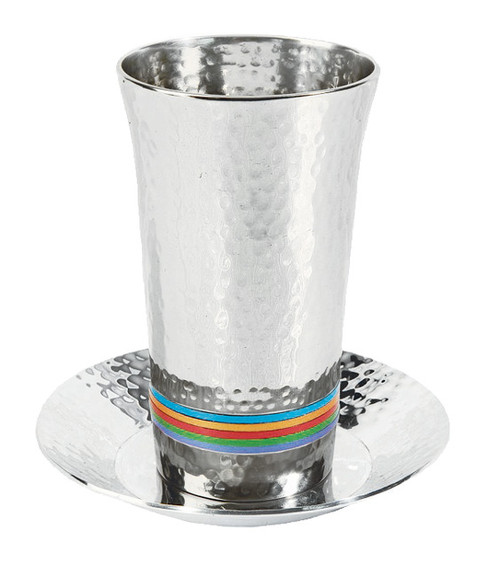 Kiddush Cup with Hammered Pattern