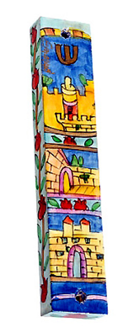 Jerusalem Wooden Mezuzah By Yair Emanuel