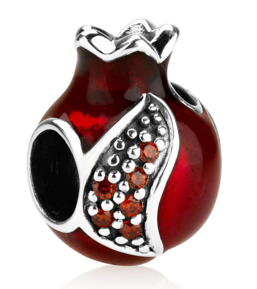 Pomegranate Charm Bead with Stones Pomegranate Charm Bead with Stones