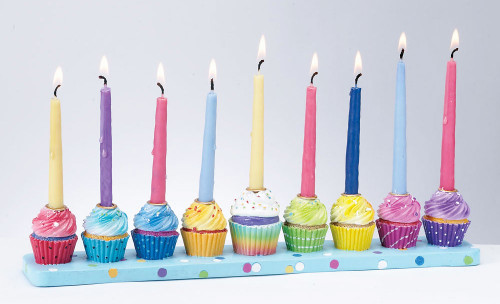HAND PAINTED CUPCAKES MENORAH HAND PAINTED CUPCAKES MENORAH
