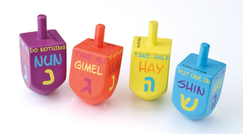 4 WOOD DREIDELS 4 WOOD DREIDELS