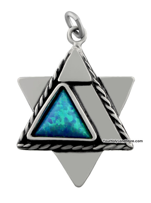 Star of David Pendant with Blessing in Hebrew Star of David Pendant with Blessing in Hebrew