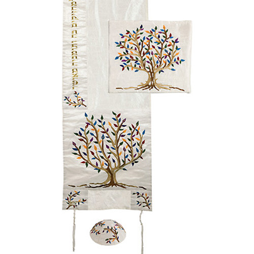 Tree of Life Embroidered Tallit Set Tree of Life Embroidered Tallit Set