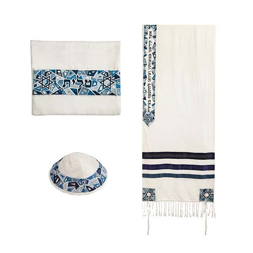 Embroidered Cotton Tallit Set