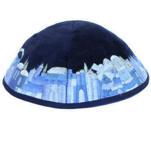 Jerusalem View Embroidered Kippah