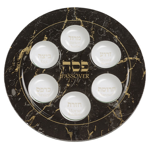 Round Glass Seder Plate Your Holy Land Store