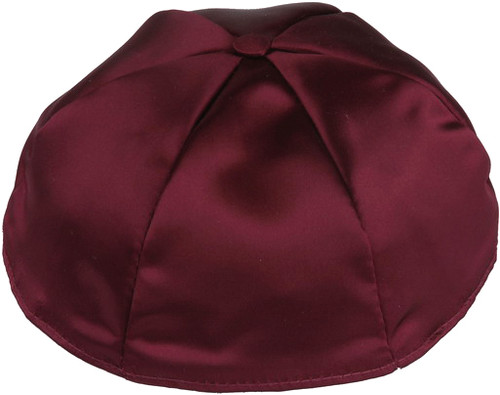 Personalized Burgundy Satin Kippah