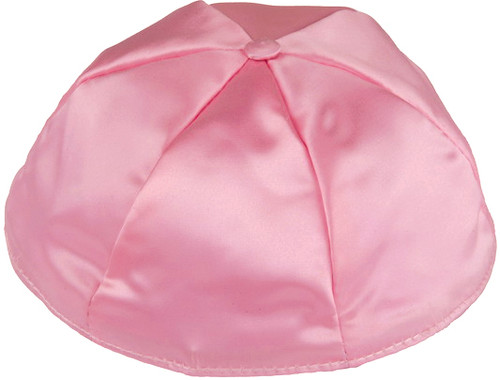 Personalized Medium Pink Satin Kippah