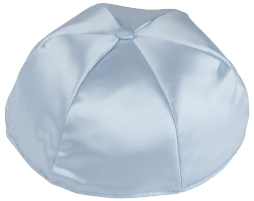 Personalized Light Blue Satin Kippah