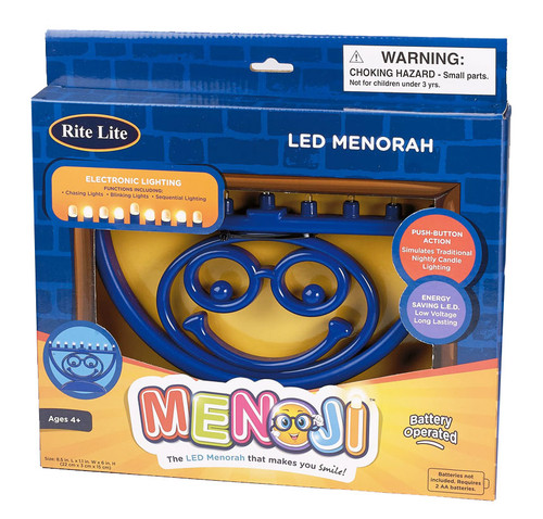 Battery Operated LED Emoji Chanukah Menorah Battery Operated LED Emoji Chanukah Menorah