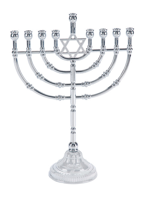 Nickel Plated Hanukkah Menorah