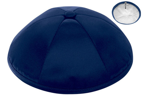Personalized Navy Deluxe Satin Kippah Personalized Navy Deluxe Satin Kippah
