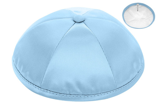 Personalized Light Blue Deluxe Satin Kippah Personalized Light Blue Deluxe Satin Kippah