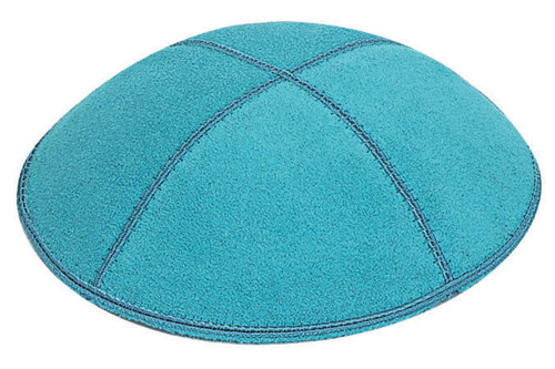 Personalized Turquoise Suede Kippah