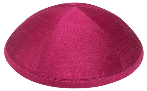 Personalized Fuchsia Raw Silk Kippah Personalized Fuchsia Raw Silk Kippah