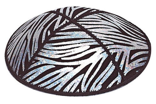 Personalized Holographic Foil Zebra Embossed Kippah