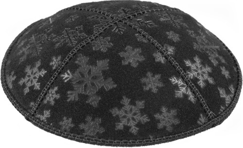 Personalized Snowflakes Embossed Kippah
