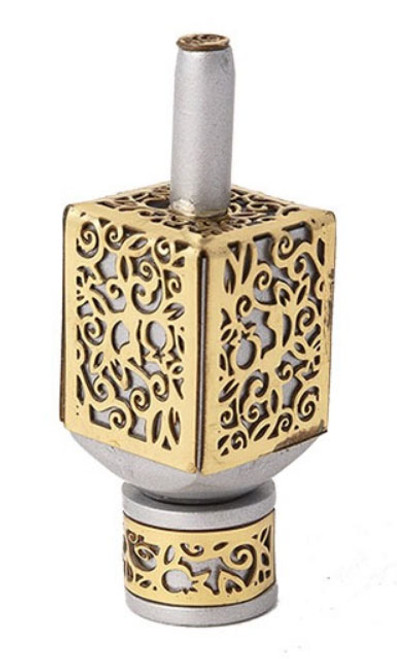 Hanukkah Dreidel with Stand - Pomegranate 