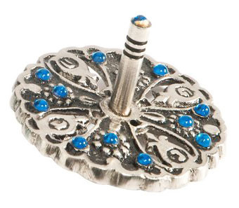 Hanukkah Dreidel with Blue Stones