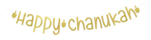 Happy Chanukah Bunting - Gold