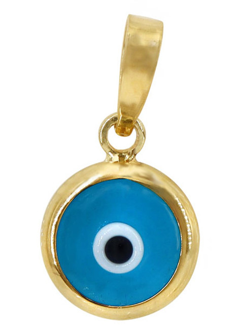 10KT Yellow Gold Evil Eye Pendant