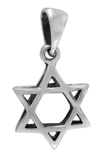 Puffy Star of David Pendant in 925 Sterling Silver