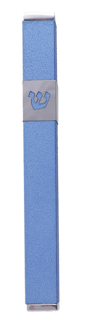 Stainless Steel Modern Gray Mezuzah Case in Blue Stainless Steel Modern Gray Mezuzah Case in Blue