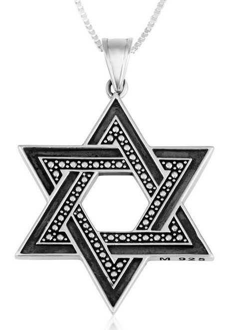 Large Star of David Pendant in 925 Sterling Silver