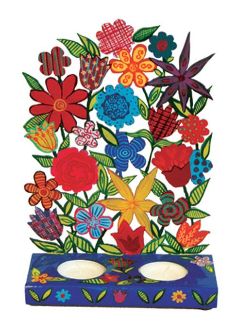 Shabbat Candle Holder - Flowers