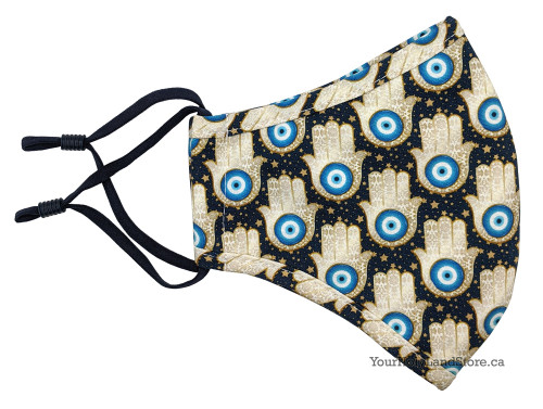 Hamsas with Evil Eyes Cotton Face Mask Hamsas with Evil Eyes Cotton Face Mask