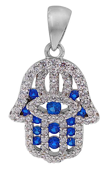 925 Sterling Silver Hamsa with Cubic Zirconia 925 Sterling Silver Hamsa with Cubic Zirconia