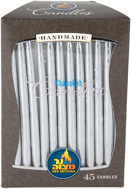 Silver Metallic Dripless Chanukah Candles Silver Metallic Dripless Chanukah Candles